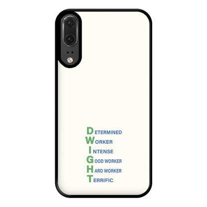 Dwight Abbreviation Phone Case for Huawei P20