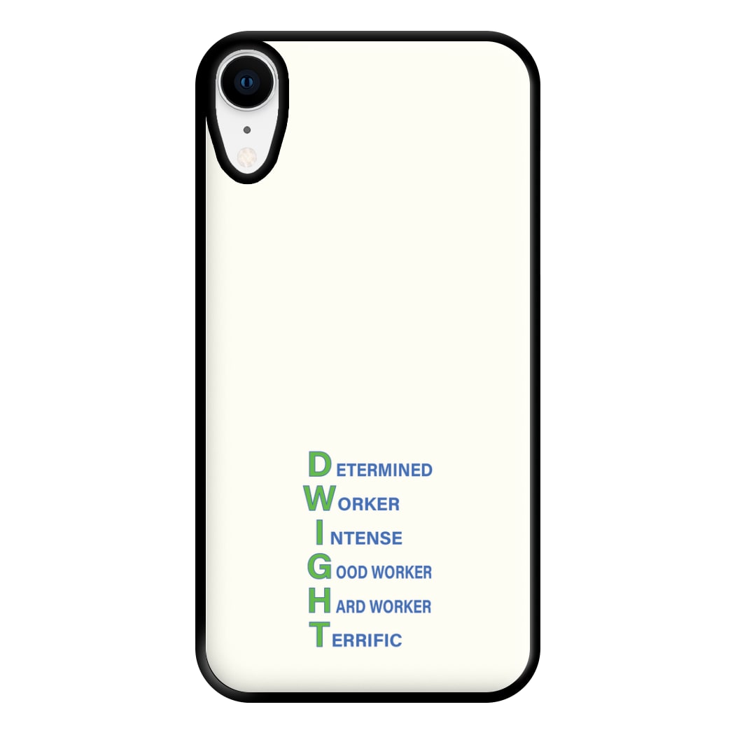 Dwight Abbreviation Phone Case for iPhone XR