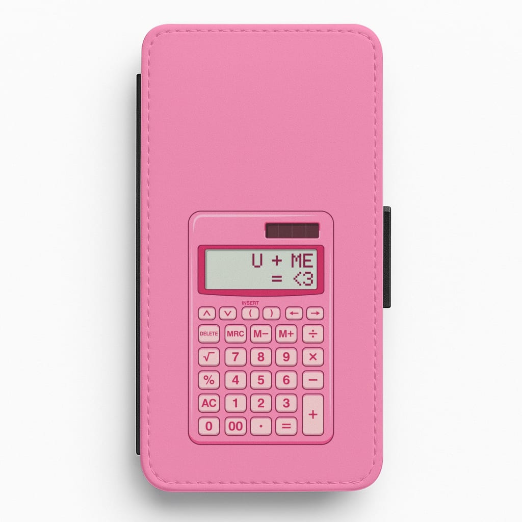Pink Love Calculator Flip / Wallet Phone Case