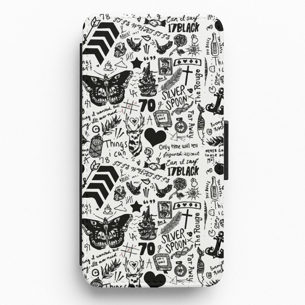 Direction Tattoos Flip / Wallet Phone Case