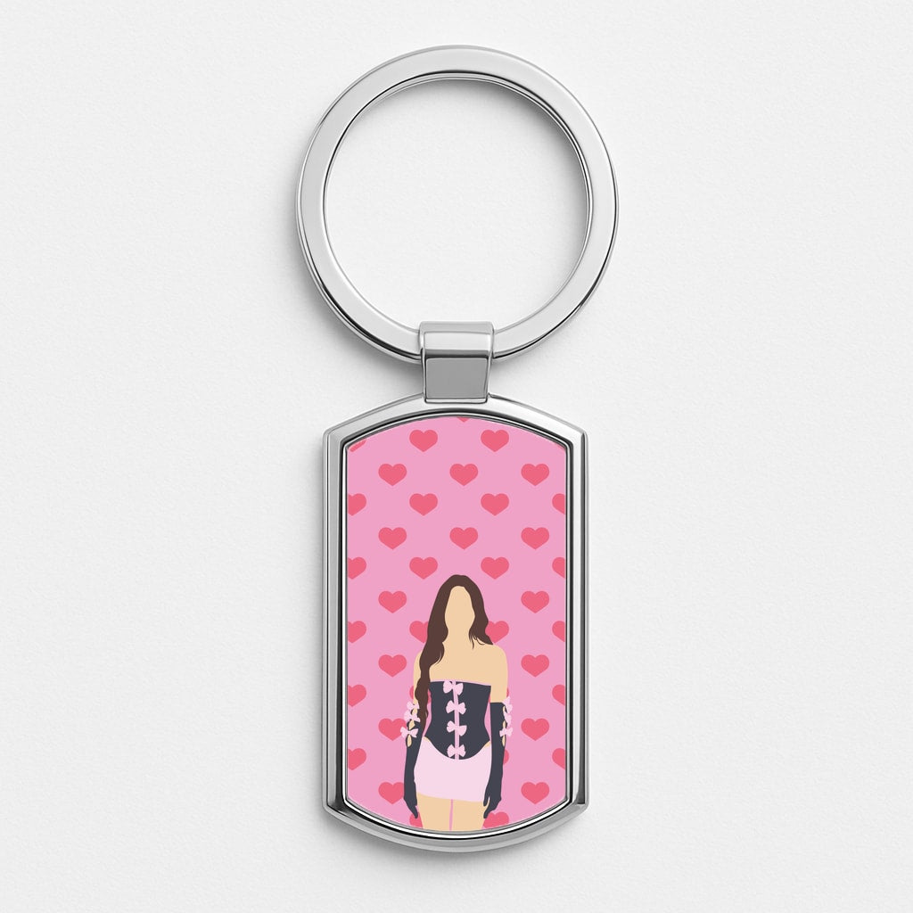 Pink Hearts - Olivia Silver Keyring