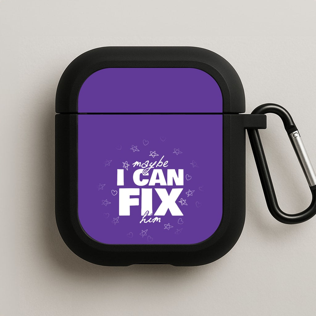 Maybe I Can Fix Him Purple AirPods Case