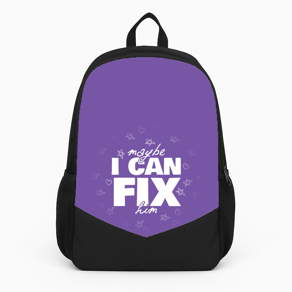Maybe I Can Fix Him Purple Backpack