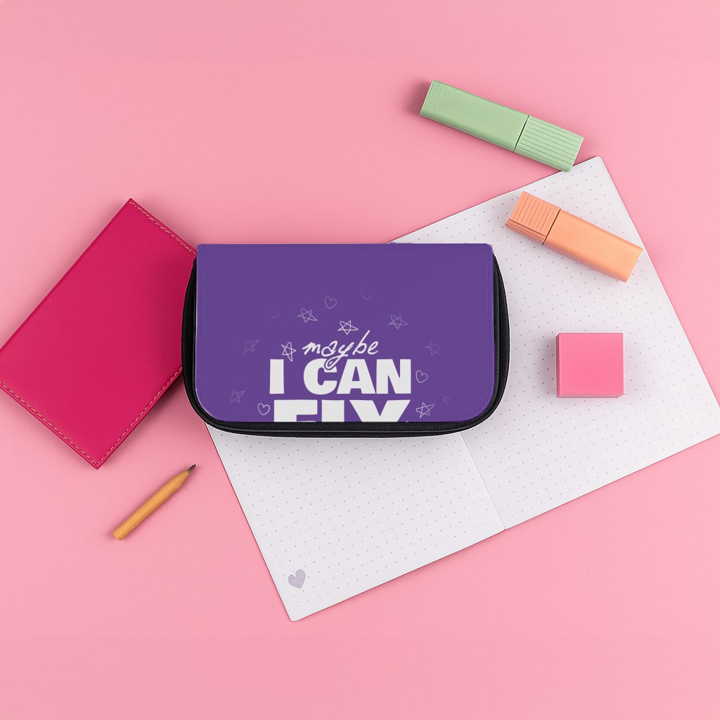 Maybe I Can Fix Him Purple Pencil Case