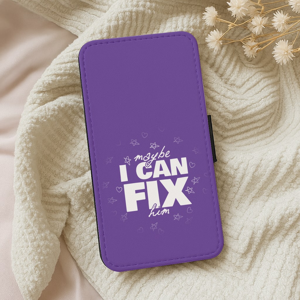 Maybe I Can Fix Him Purple Wallet Phone Case