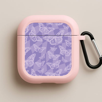 Abstract Butterflies Pattern Pink AirPods Case