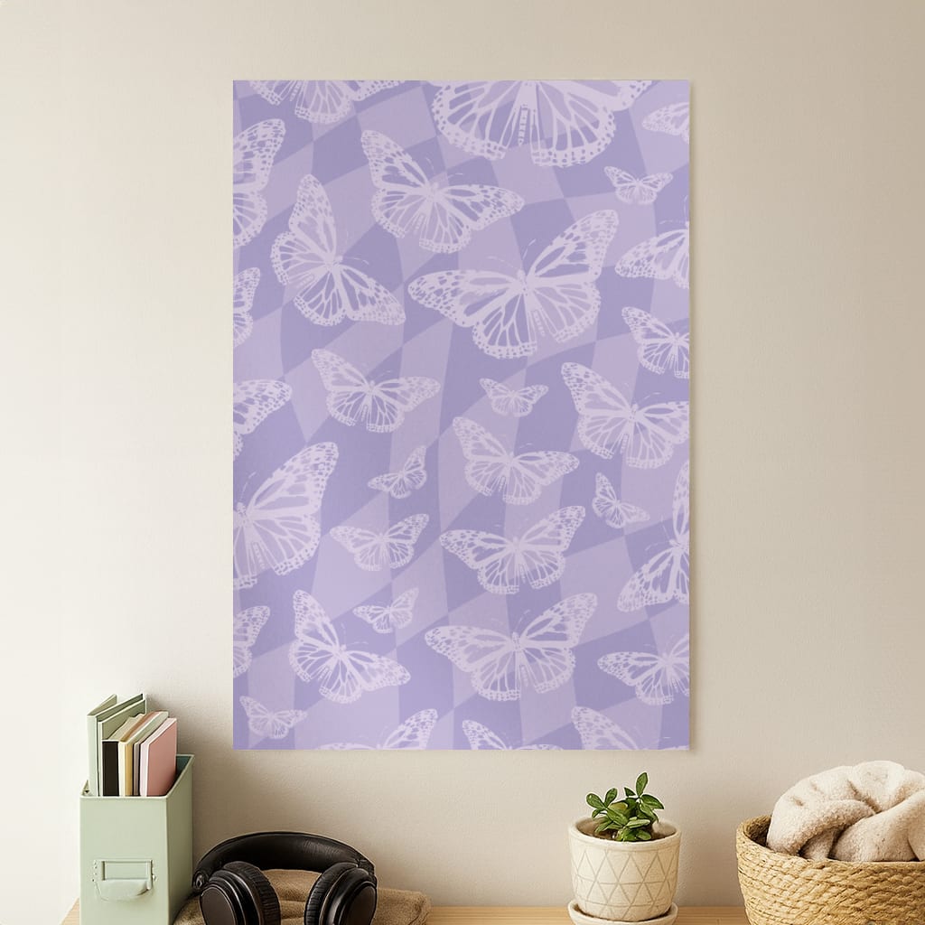 Abstract Butterflies Pattern Poster