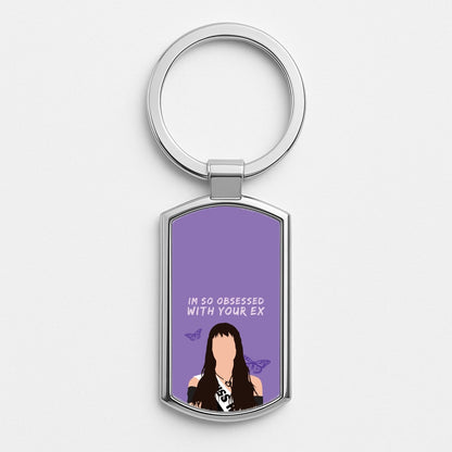 Obsessed With Your Ex Silver Keyring
