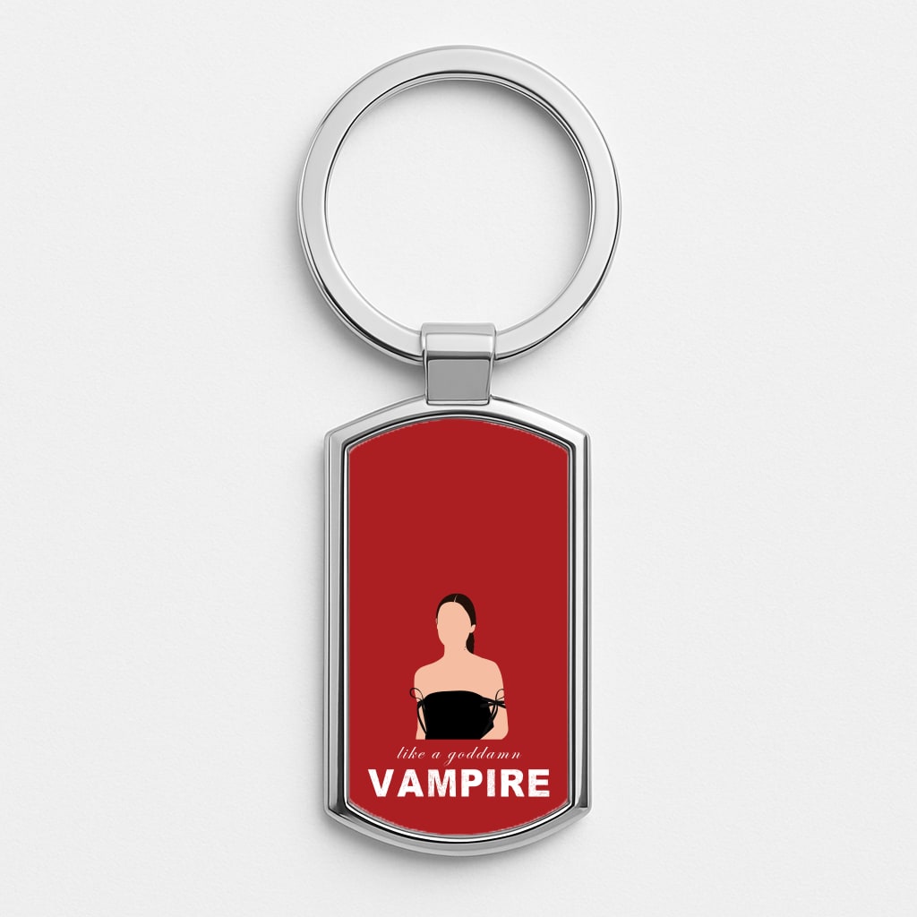 Goddamn Vampire Silver Keyring