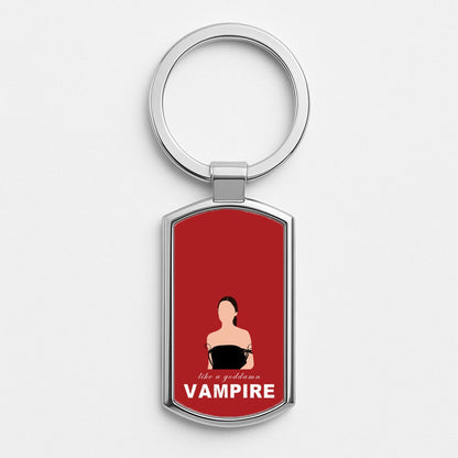 Goddamn Vampire Silver Keyring