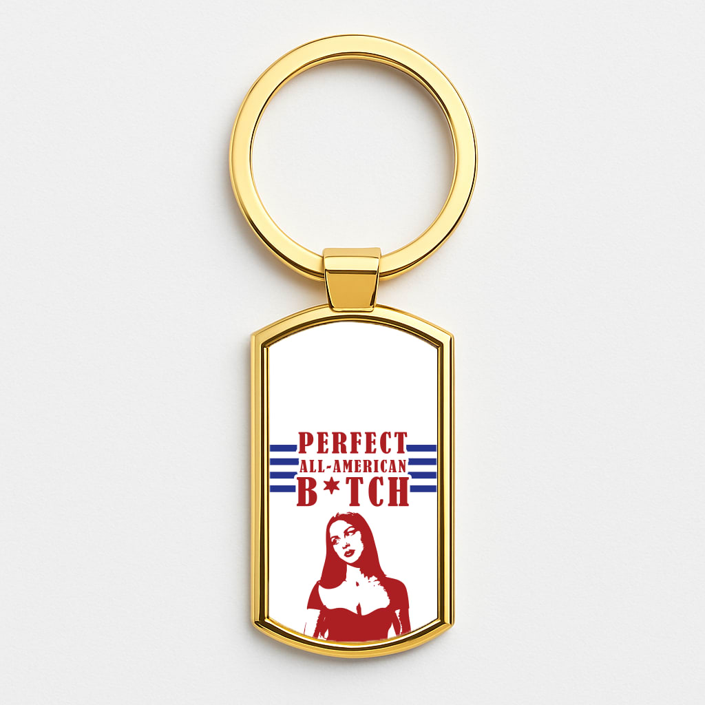 All American Stripes Gold Keyring