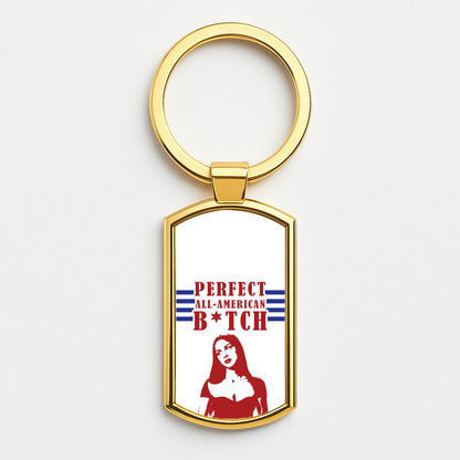 All American Stripes Gold Keyring