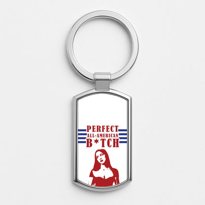 All American Stripes Silver Keyring