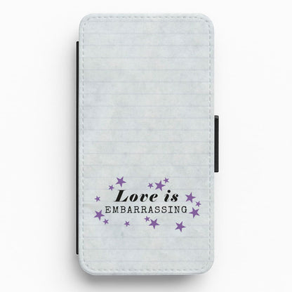 Love Is Embarrassing Note Flip / Wallet Phone Case