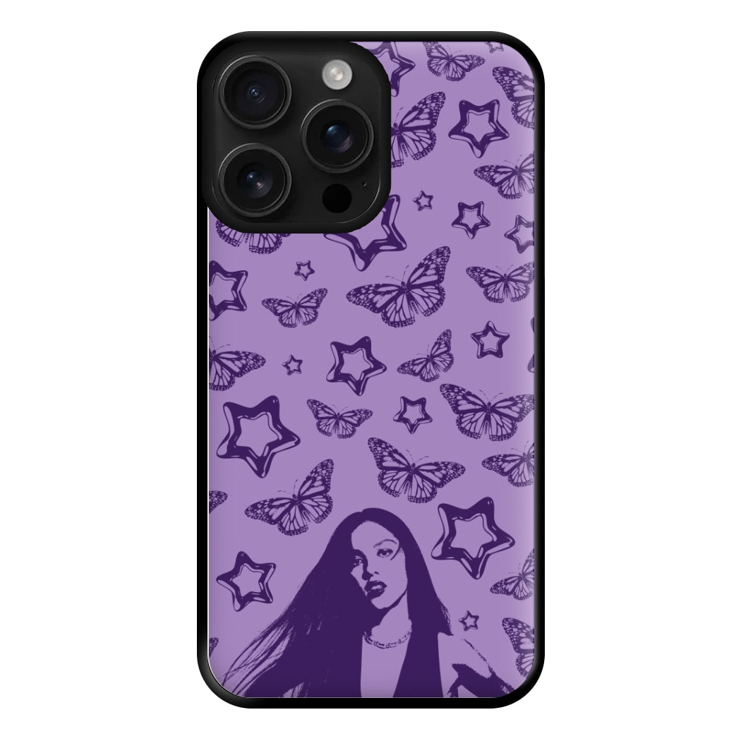 Stars And Butterflies Pattern Phone Case for iPhone 16 Pro Max