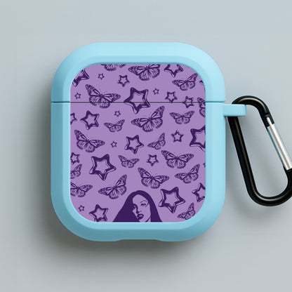 Stars And Butterflies Pattern Blue AirPods Case