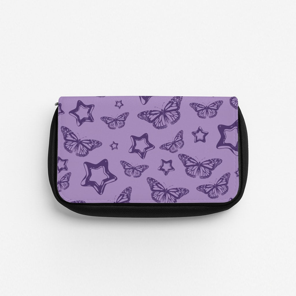 Stars And Butterflies Pattern Pencil Case
