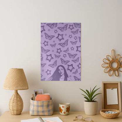 Stars And Butterflies Pattern Art Print