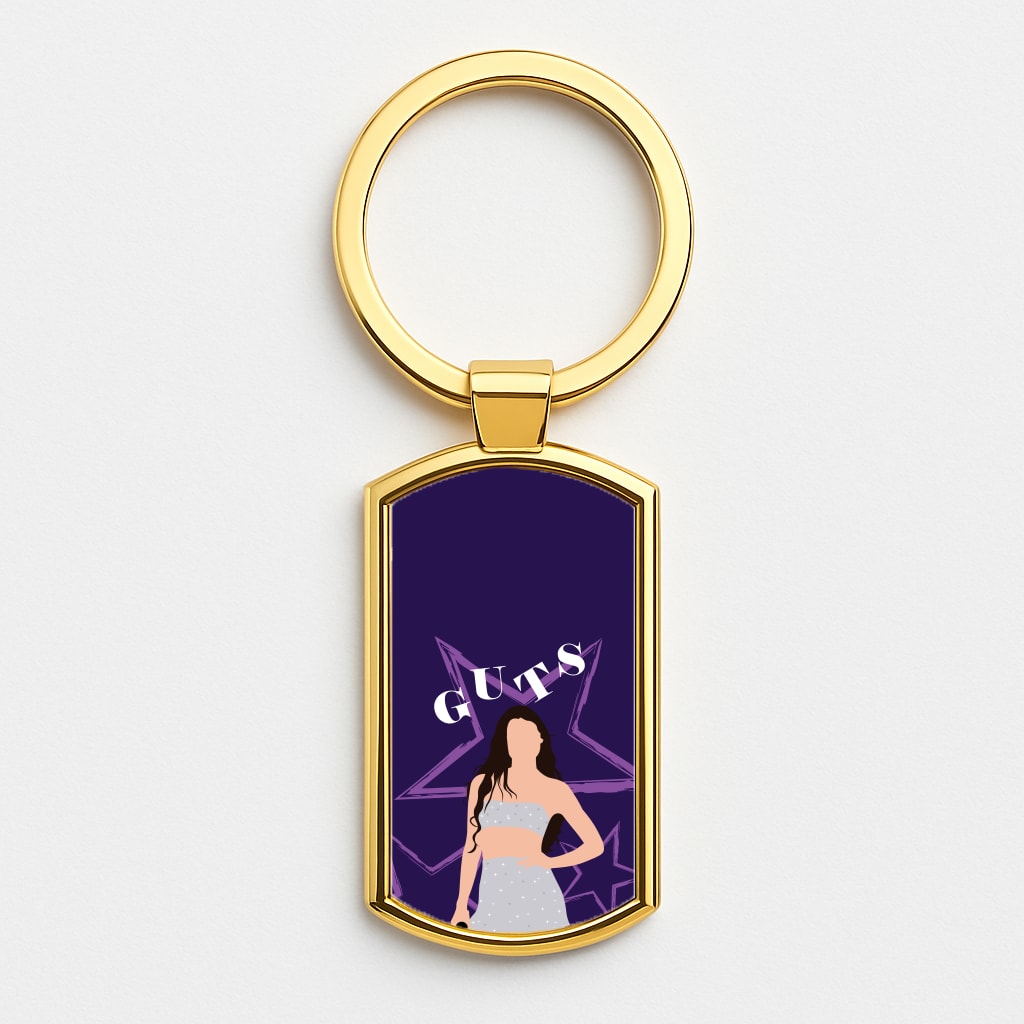 Dark Purple Olivia Gold Keyring