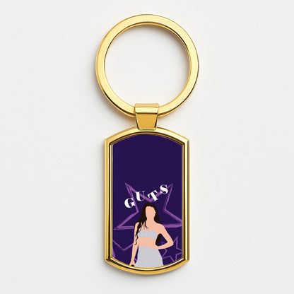 Dark Purple Olivia Gold Keyring