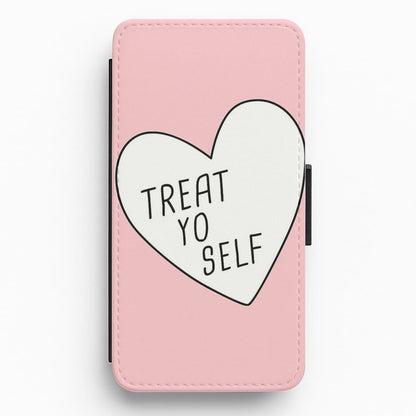 Treat Yo Self Heart - Parks and Recreation Flip Wallet Phone Case