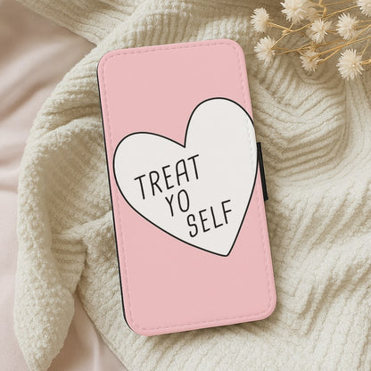 Treat Yo Self Heart - Parks and Recreation Flip Wallet Phone Case
