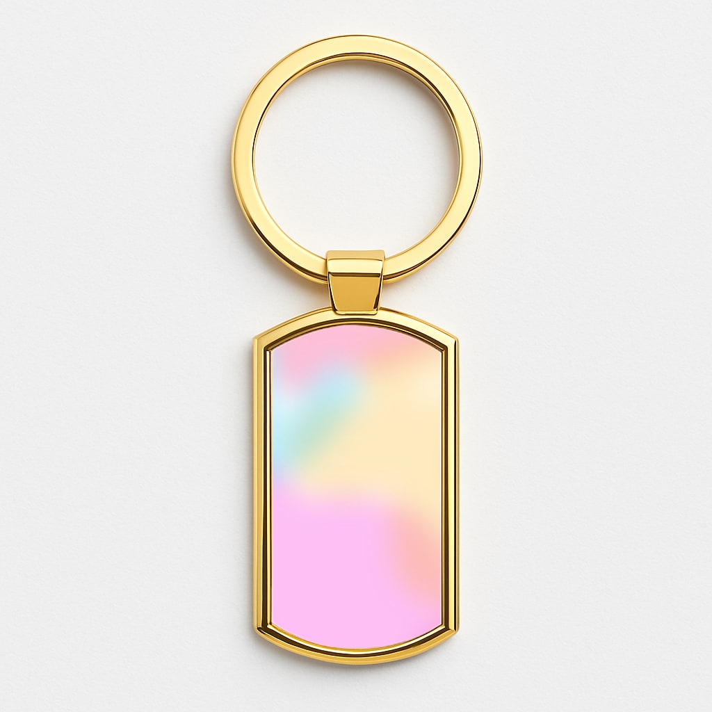 Pastel Clouds Pattern Gold Keyring