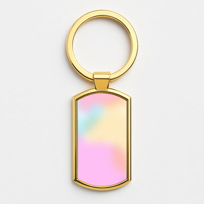 Pastel Clouds Pattern Gold Keyring