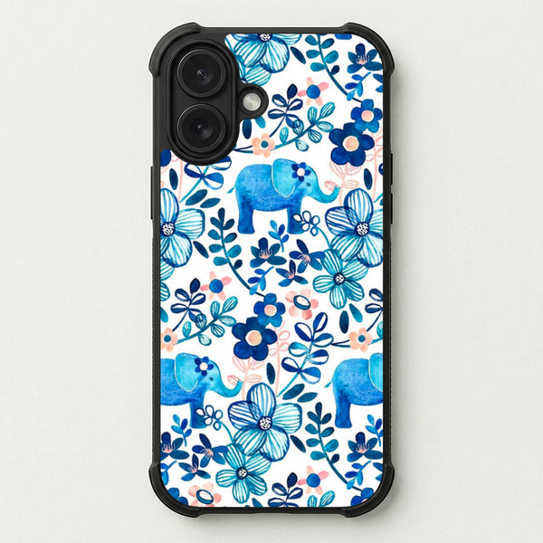 Elephant and Floral Pattern Phone Case — Bumper case