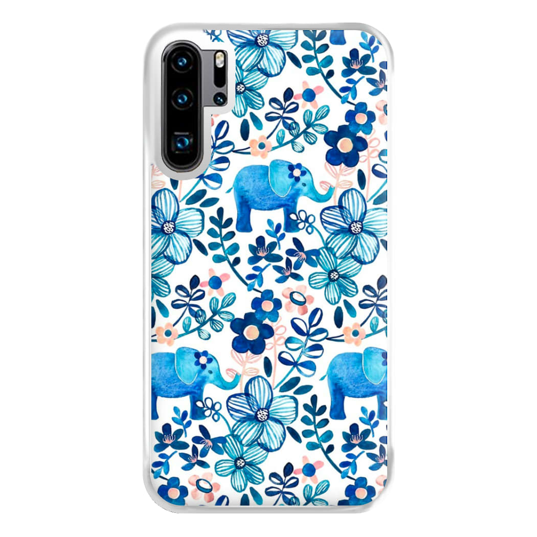 Elephant and Floral Pattern Phone Case for Huawei P30 Pro