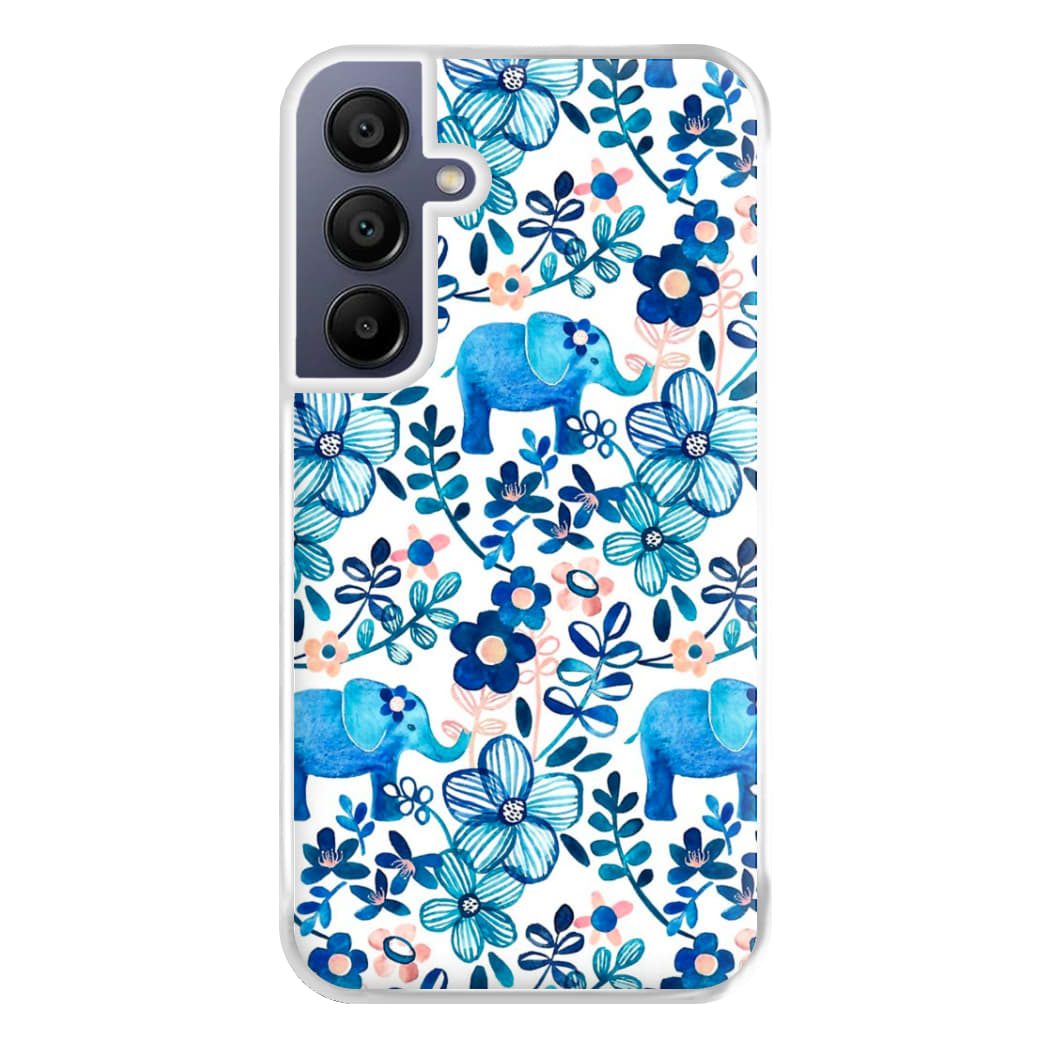 Elephant and Floral Pattern Phone Case for Galaxy A16