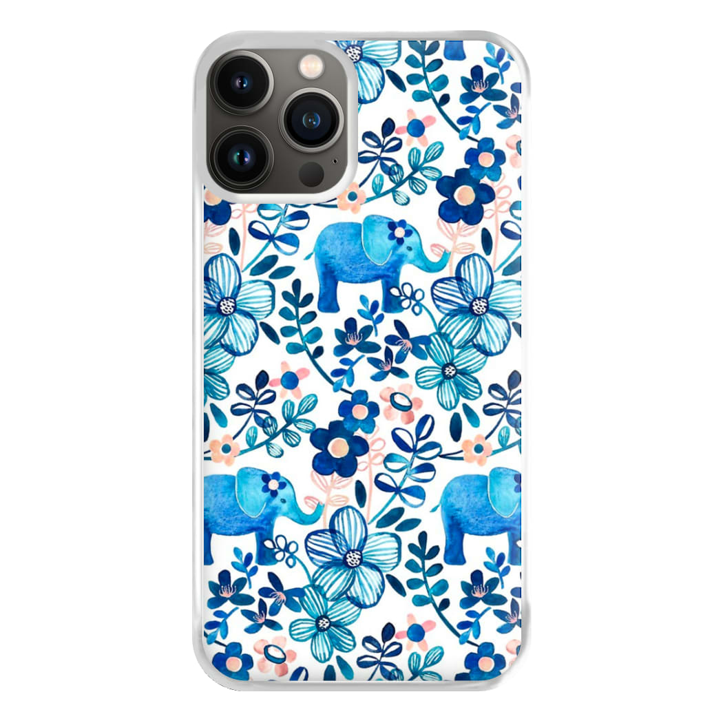 Elephant and Floral Pattern Phone Case for iPhone 11 Pro Max