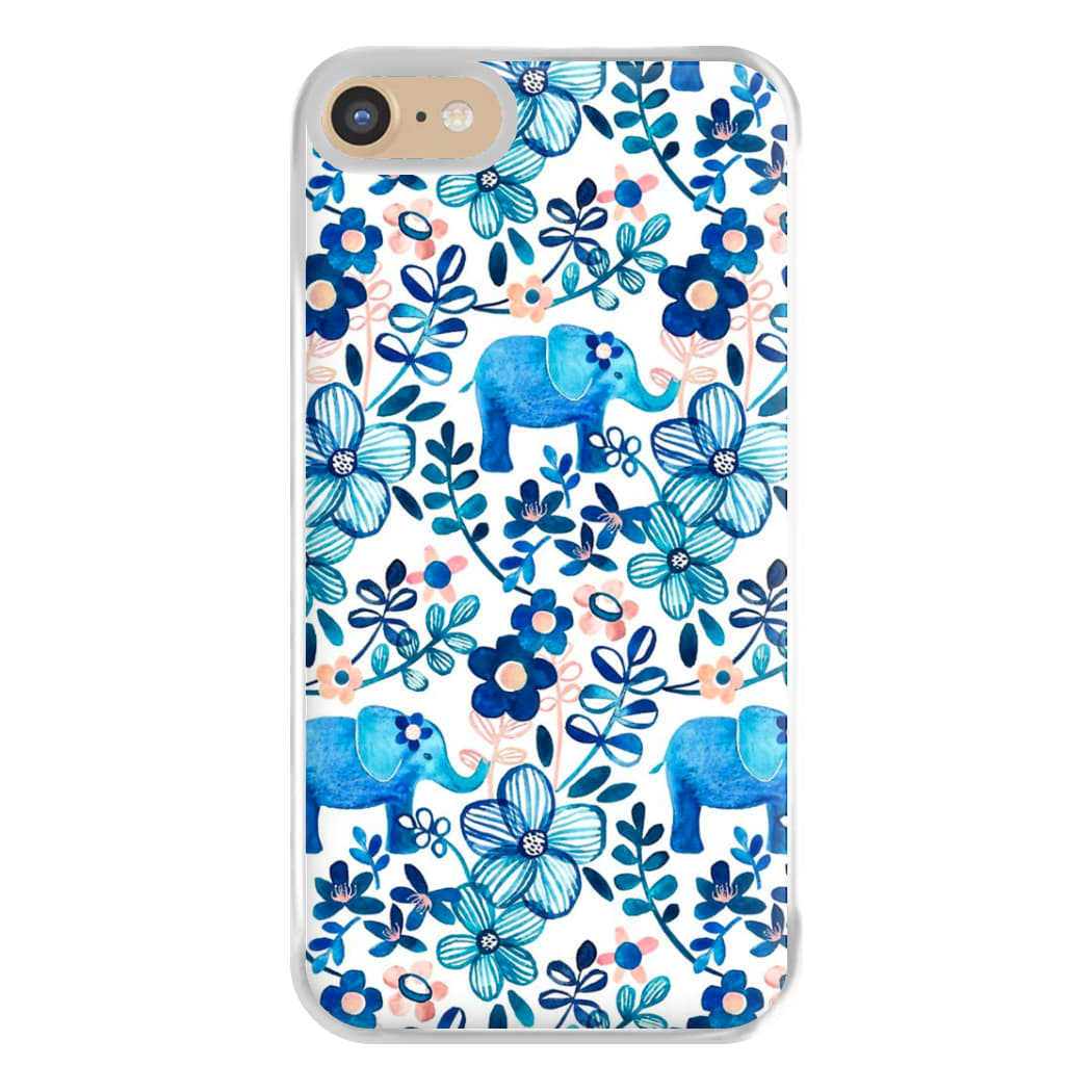 Elephant and Floral Pattern Phone Case for iPhone 6 / 7 / 8 / SE