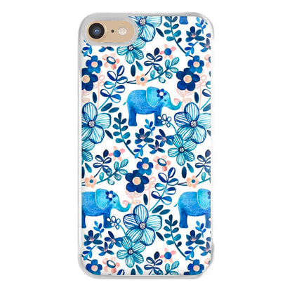 Elephant and Floral Pattern Phone Case for iPhone 6 / 7 / 8 / SE