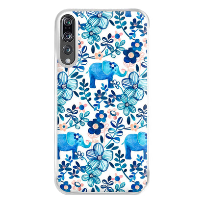 Elephant and Floral Pattern Phone Case for Huawei P20 Pro