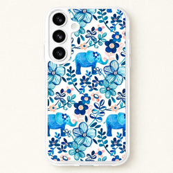 Elephant and Floral Pattern Phone Case for Galaxy S26