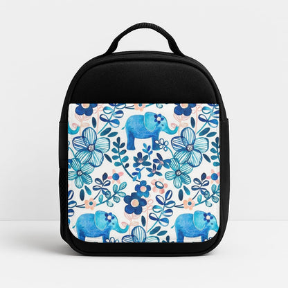 Elephant and Floral Pattern Insulated Lunchbox