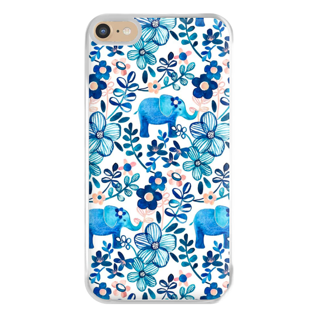 Elephant and Floral Pattern Phone Case for iPhone 6 Plus / 7 Plus / 8 Plus