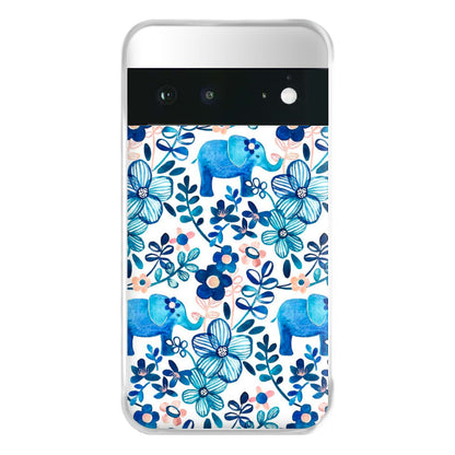 Elephant and Floral Pattern Phone Case for Google Pixel 6a