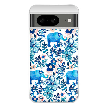 Elephant and Floral Pattern Phone Case for Google Pixel 8