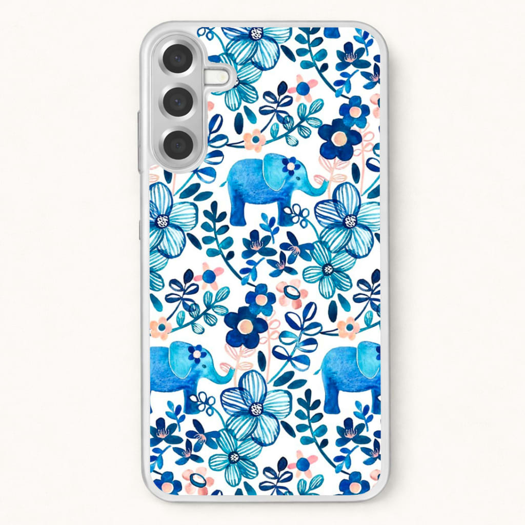 Elephant and Floral Pattern Phone Case