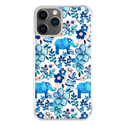 Elephant and Floral Pattern Phone Case for iPhone 12 Pro Max