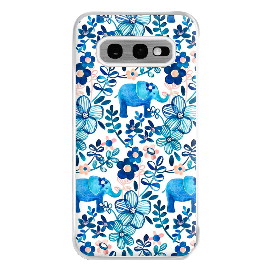 Elephant and Floral Pattern Phone Case for Galaxy S10e