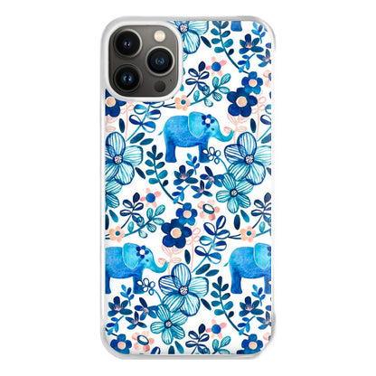 Elephant and Floral Pattern Phone Case for iPhone 13