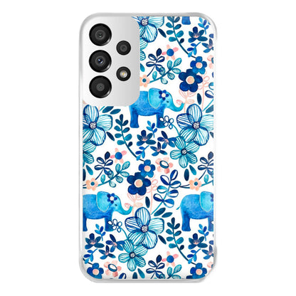 Elephant and Floral Pattern Phone Case for Galaxy A33