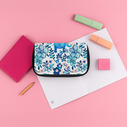 Elephant and Floral Pattern Pencil Case