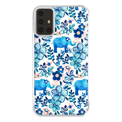 Elephant and Floral Pattern Phone Case for Galaxy A71