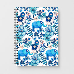 Elephant and Floral Pattern Notebook - Fun Cases