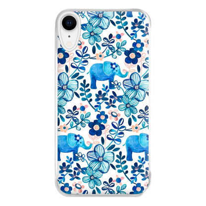 Elephant and Floral Pattern Phone Case for iPhone XR