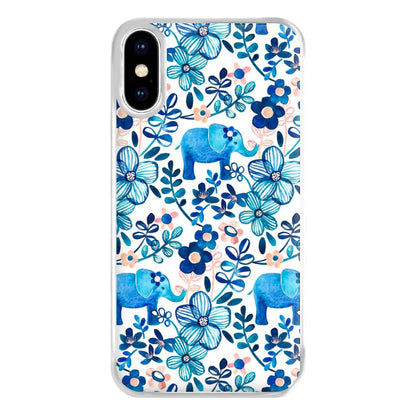 Elephant and Floral Pattern Phone Case for iPhone XS Max